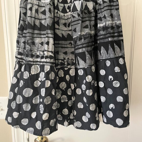 Studio 189 Hand Batik Mixed Print Belted Midi Skirt - Picture 5 of 6
